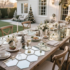 Cliths 36 Pcs Silver Adhesive Acrylic Hexagonal Shape Cutout for Home Decor, Wall Art, Patterns, Event & Party Decoration