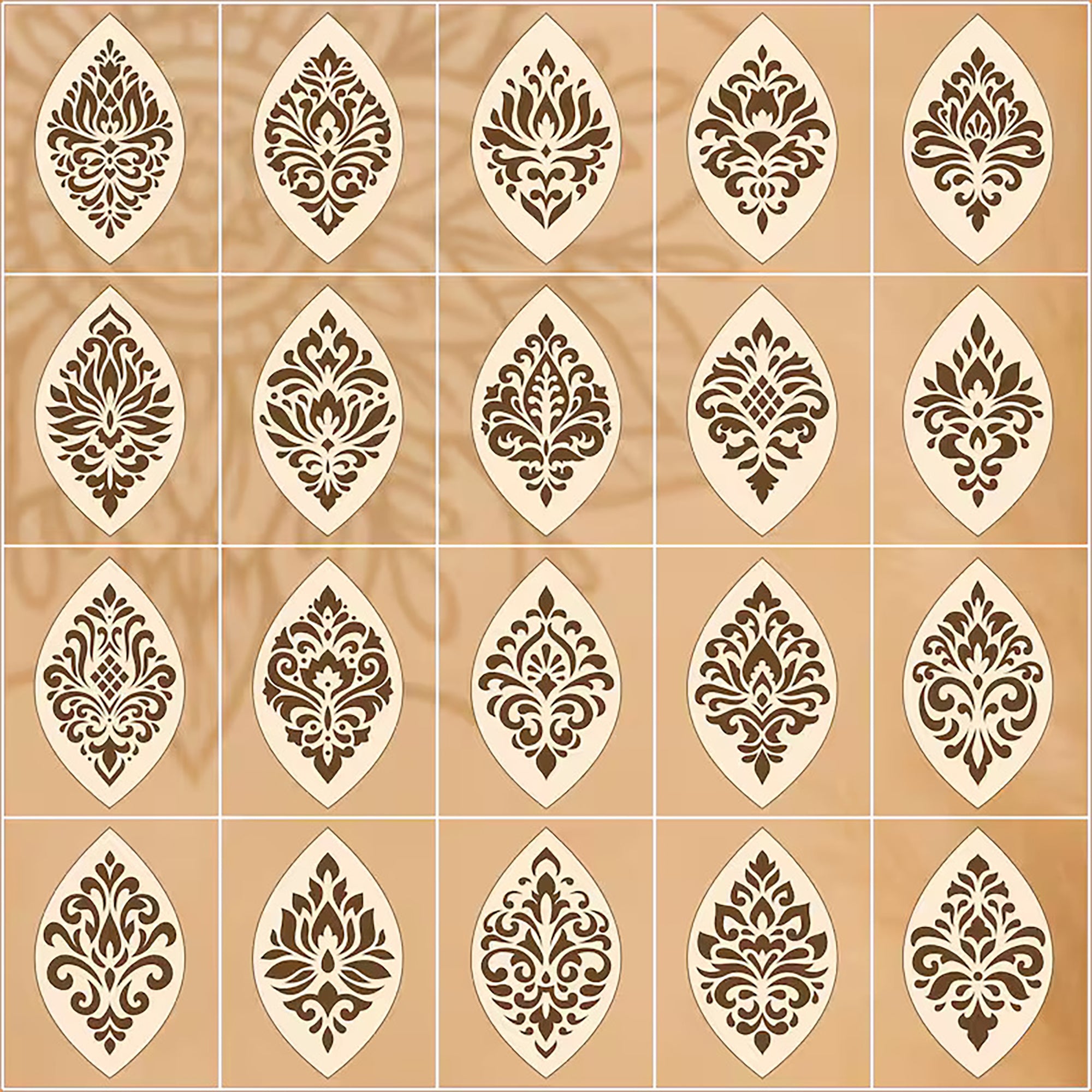 rectangle mandala stencil set for diy painting
