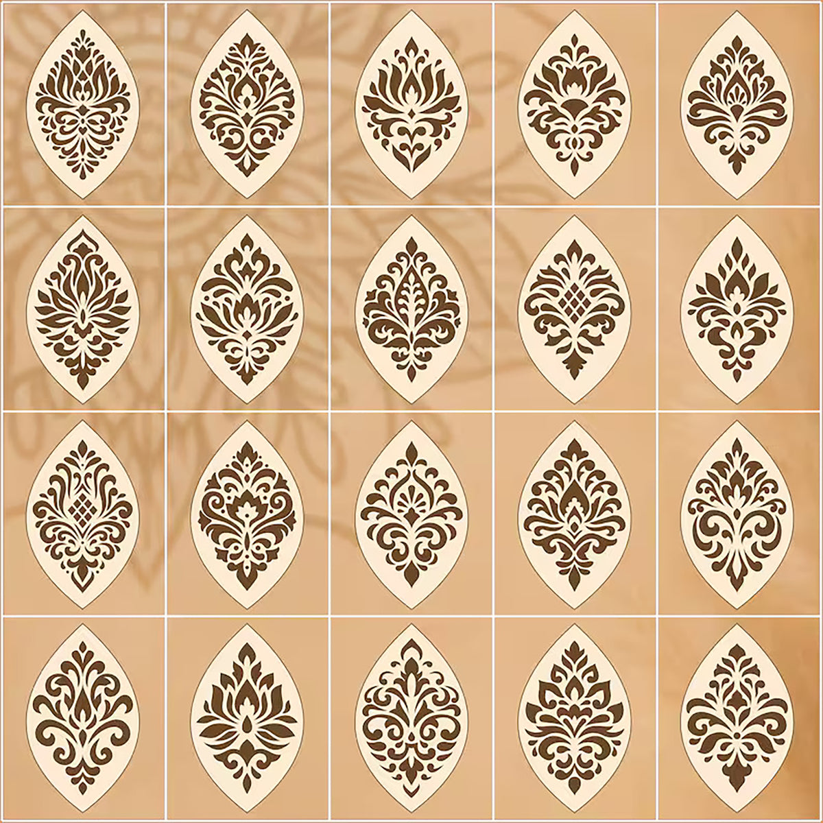 rectangle mandala stencil set for diy painting
