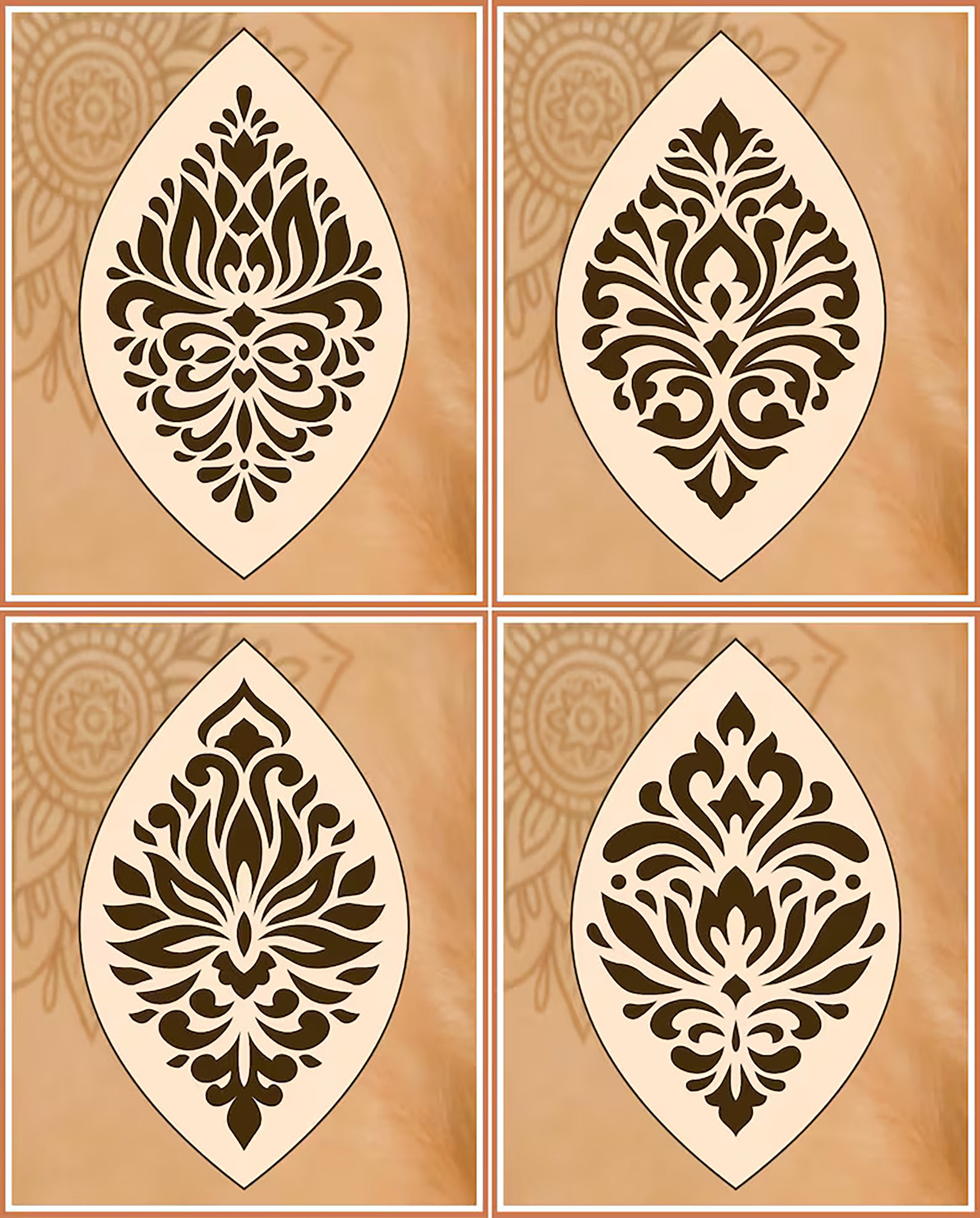 small petal mandala stencil set for diy painting
