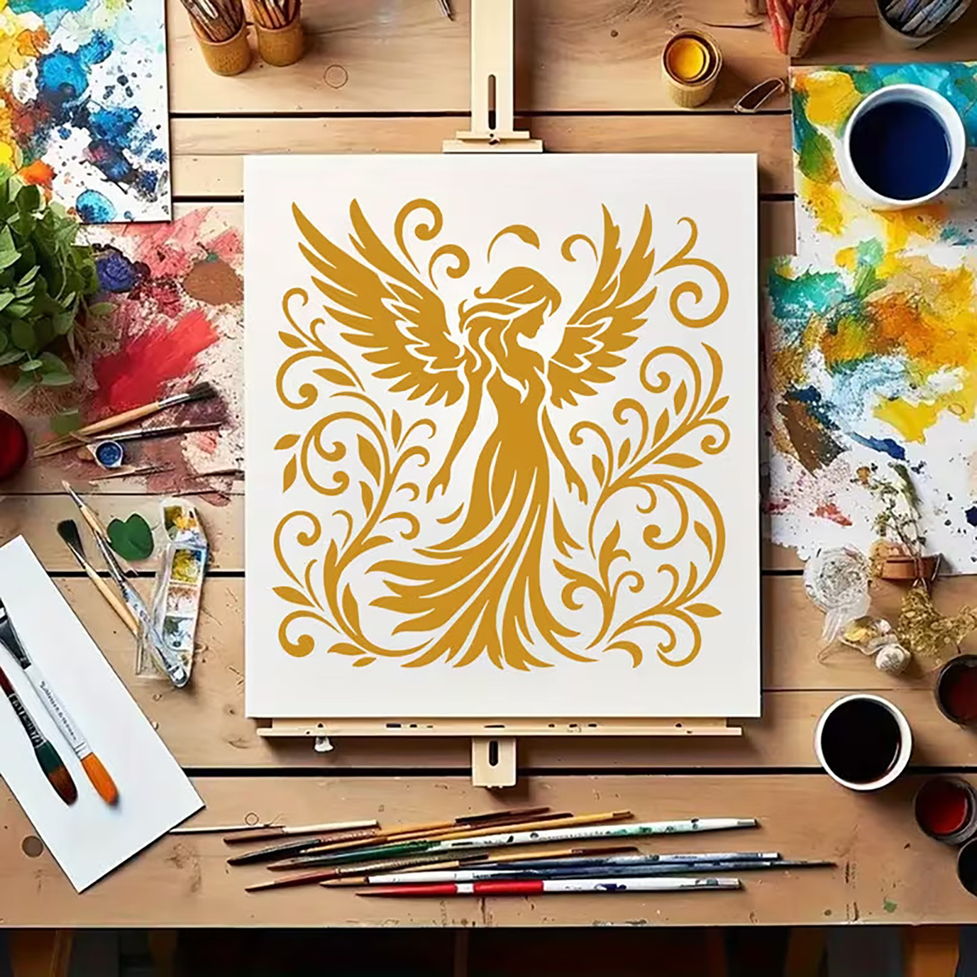 diy stencil for mdf craft base work
