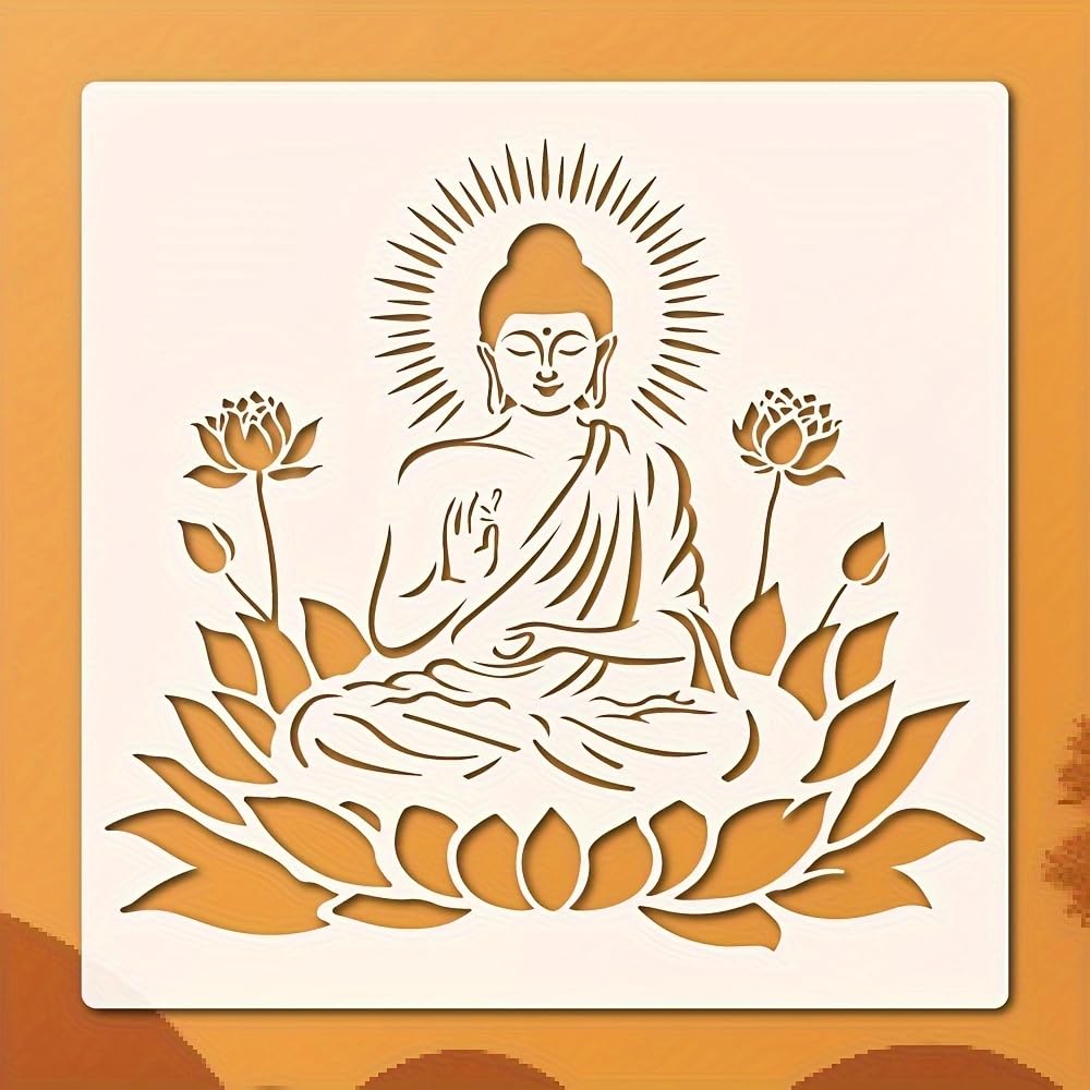 buddha meditation stencil for wall painting