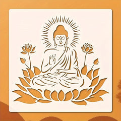 buddha meditation stencil for wall painting