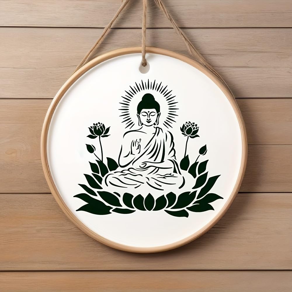 lotus design stencil for diy crafts