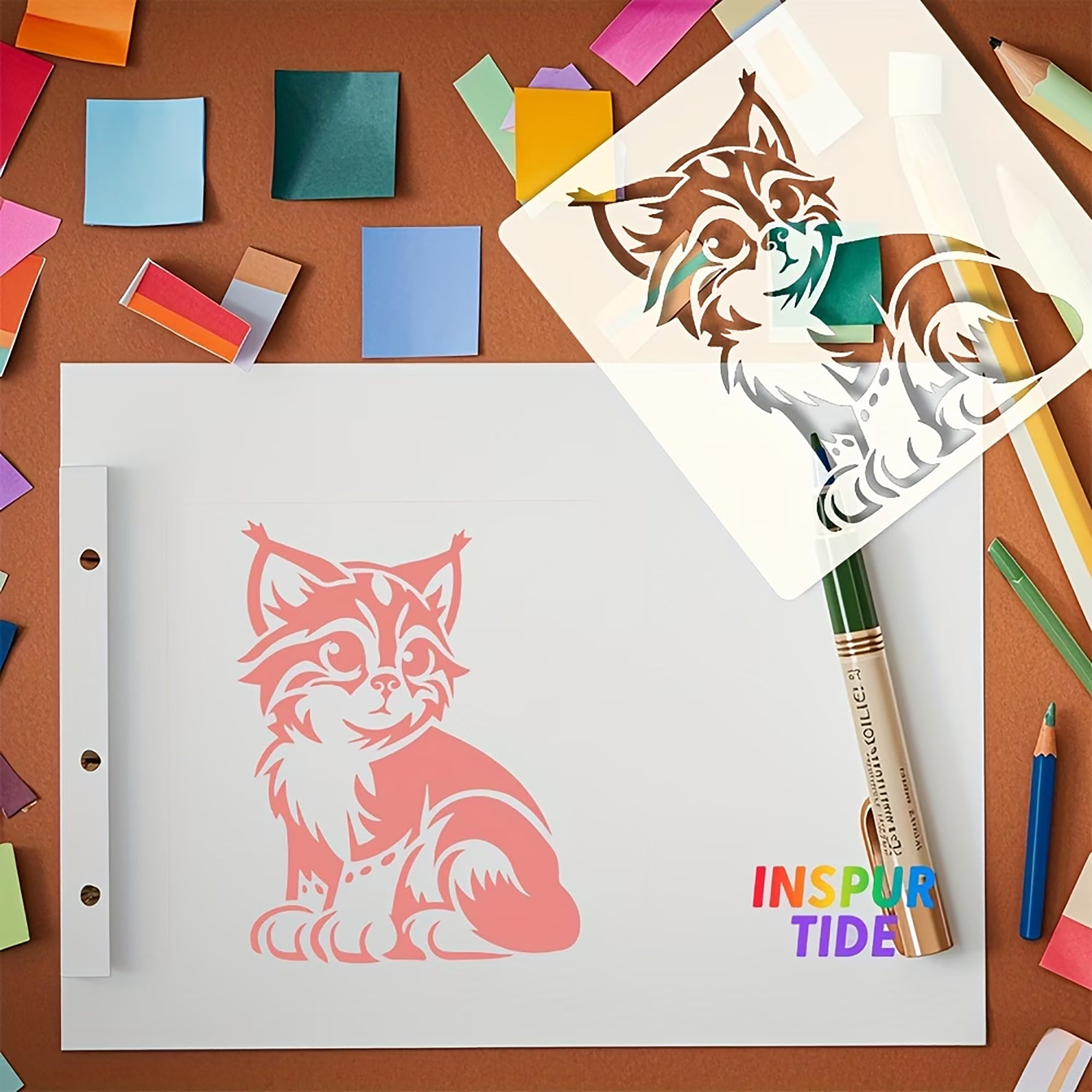 cat design stencil for scrapbooking
