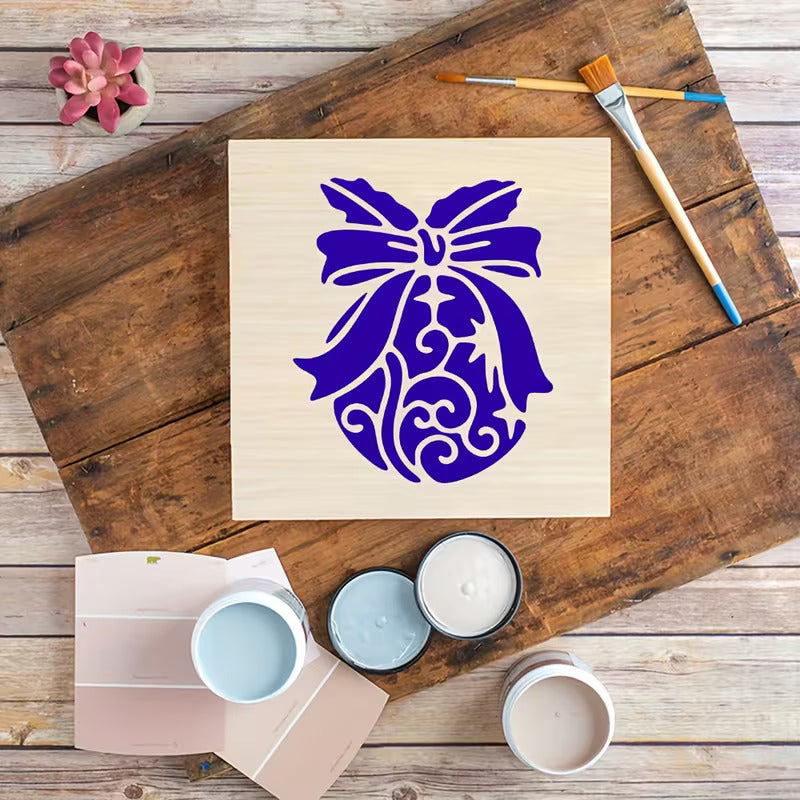 christmas ornament stencil for wood and fabric
