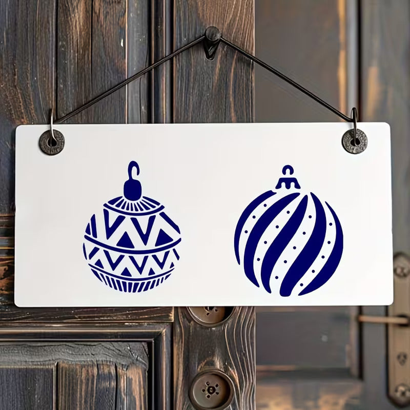 Christmas ball stencil templates offer clean,