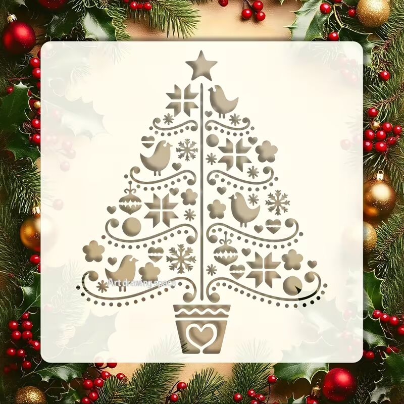 christmas tree stencil for painting
