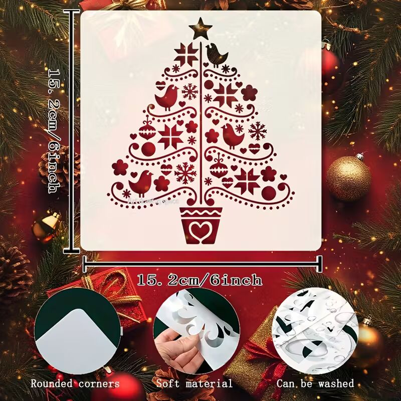 6x6 inch christmas craft template
