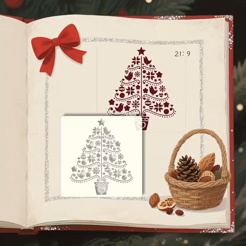 christmas stencil for diy wall decor