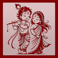 couple flute stencil for wall painting