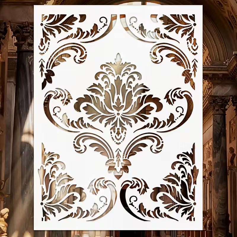 damask stencil for wall
