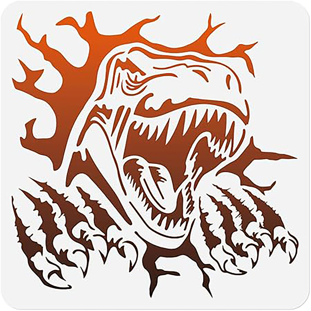 Rectangle Dinosaur Head Painting Stencil for DIY Art & Craft Pack of 1 – Cliths