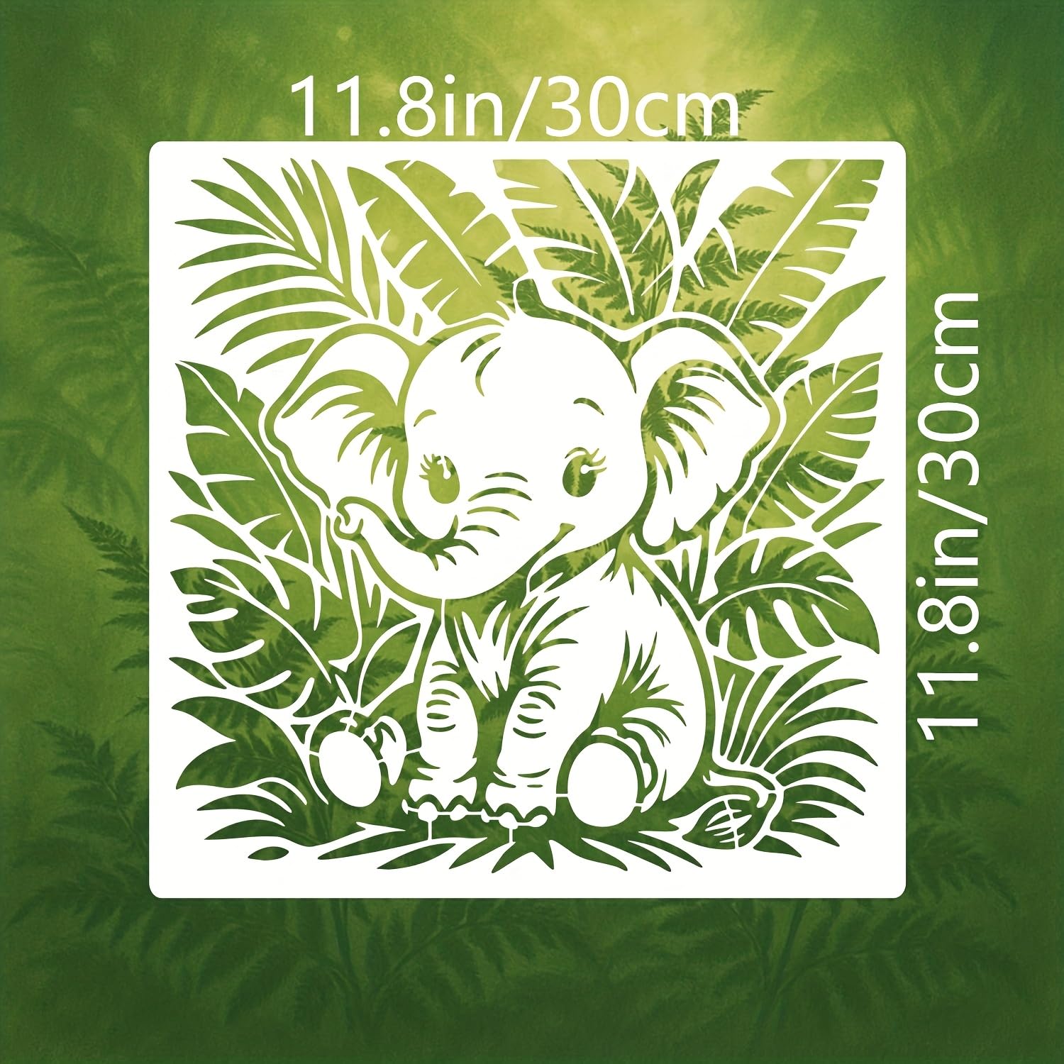 square elephant stencil for home décor