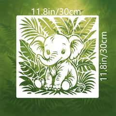 square elephant stencil for home décor