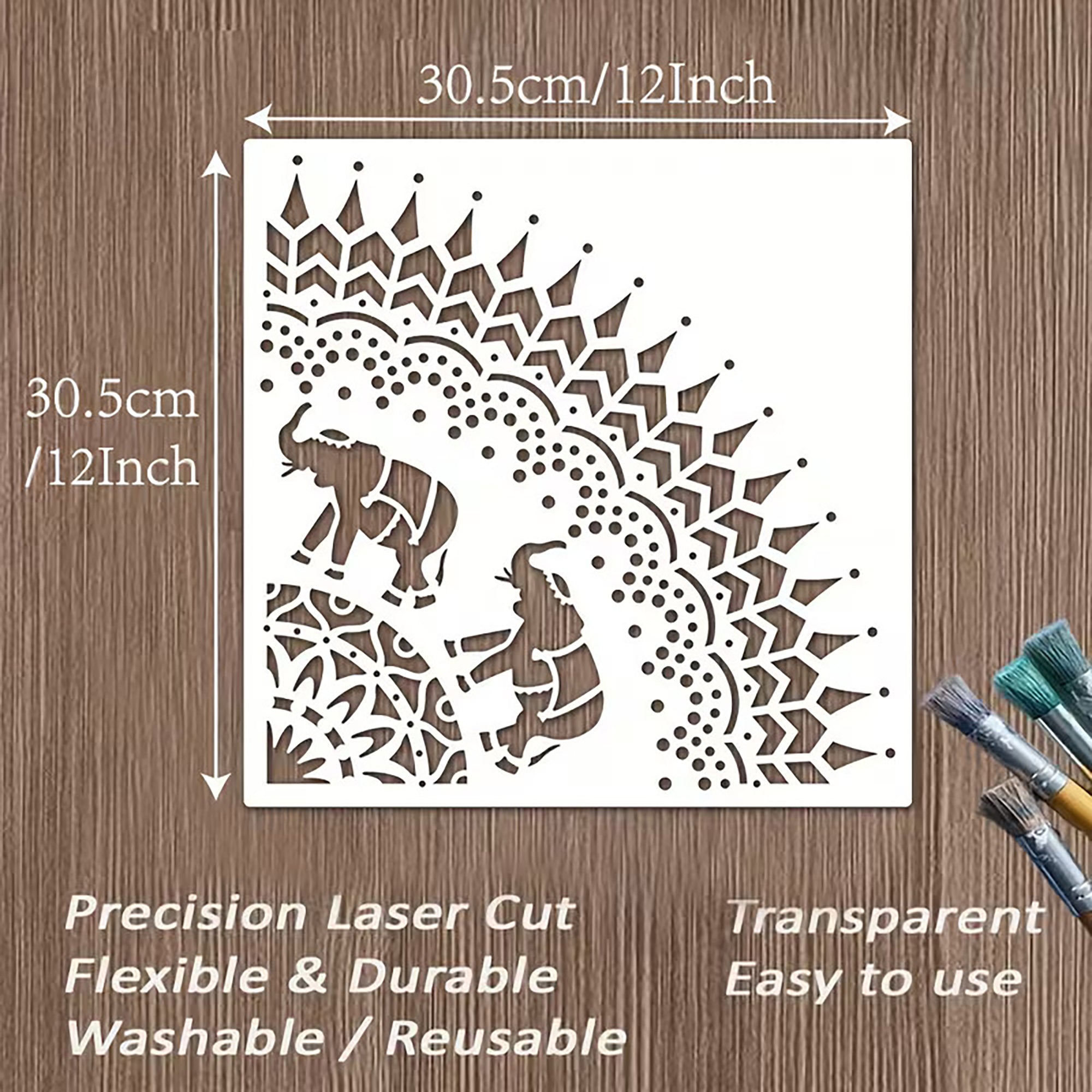 elephant stencil for wall and floor painting
