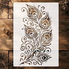 peacock feather stencil

