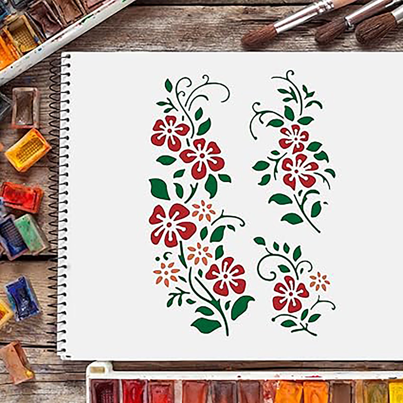 flower painting stencil
