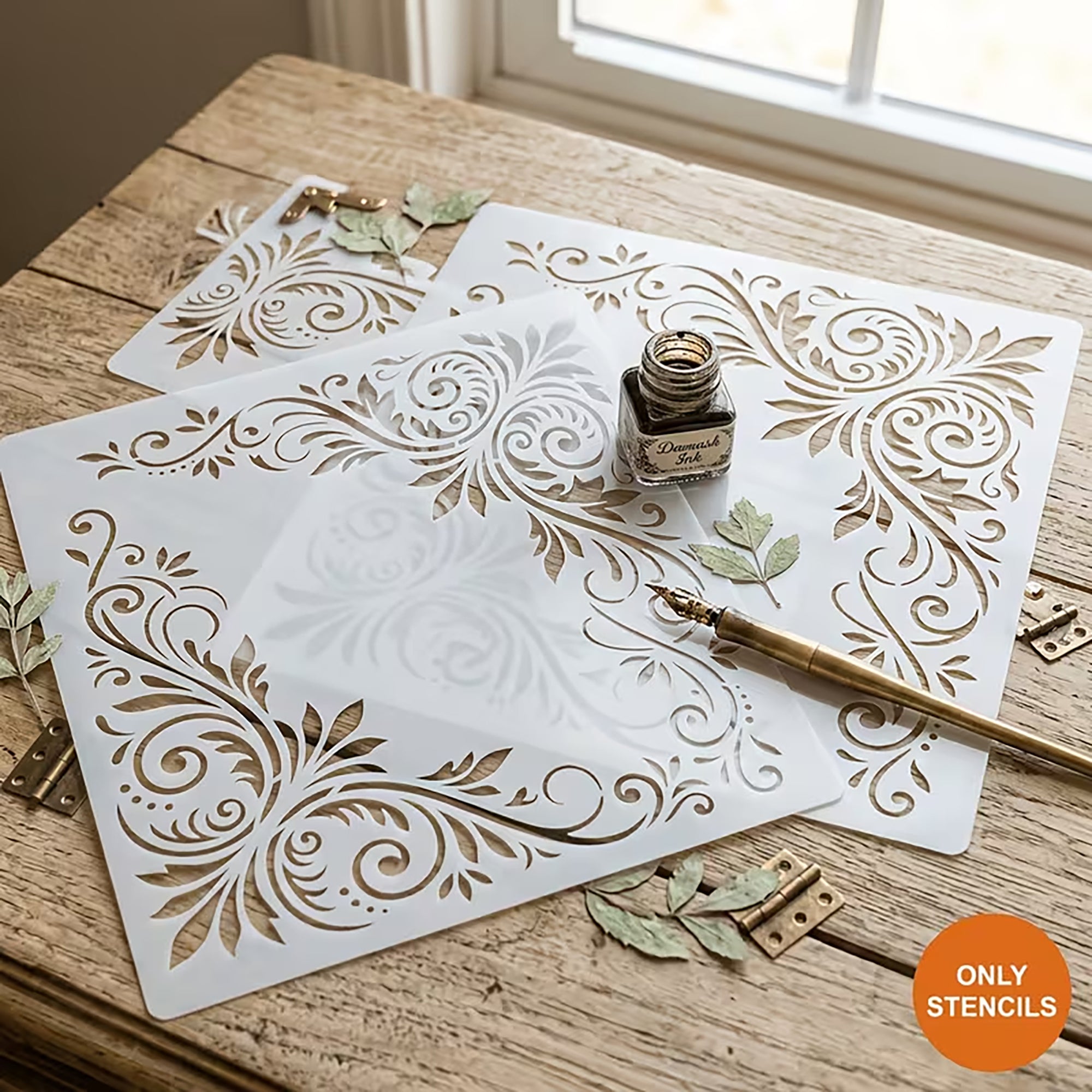 diy baroque stencil for mixed media art