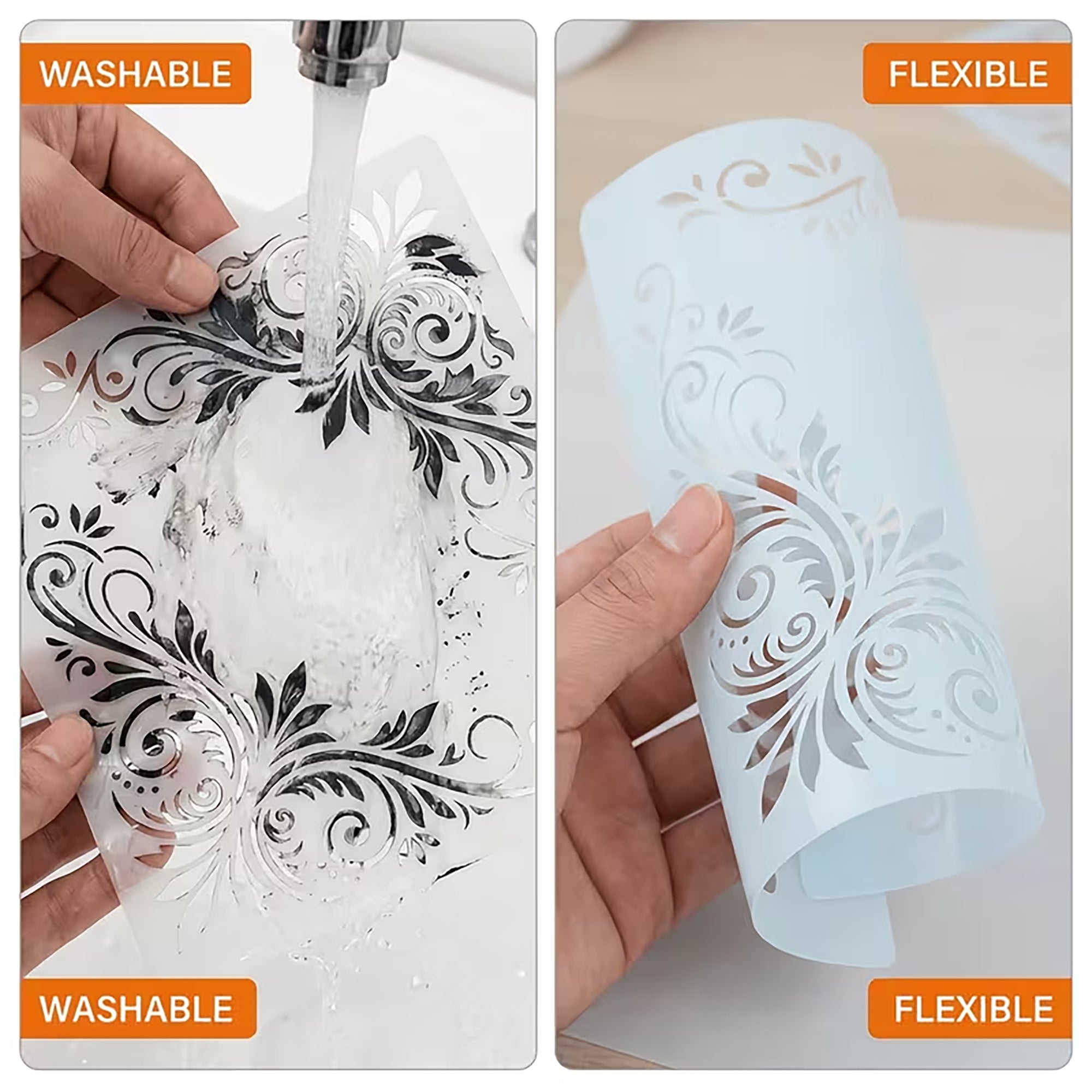 washable stencil for acrylic painting