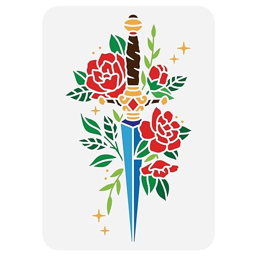 flower sword stencil
