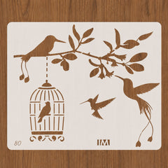 flying birds reusable stencil for painting