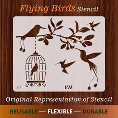 flying bird stencil for canvas painting
