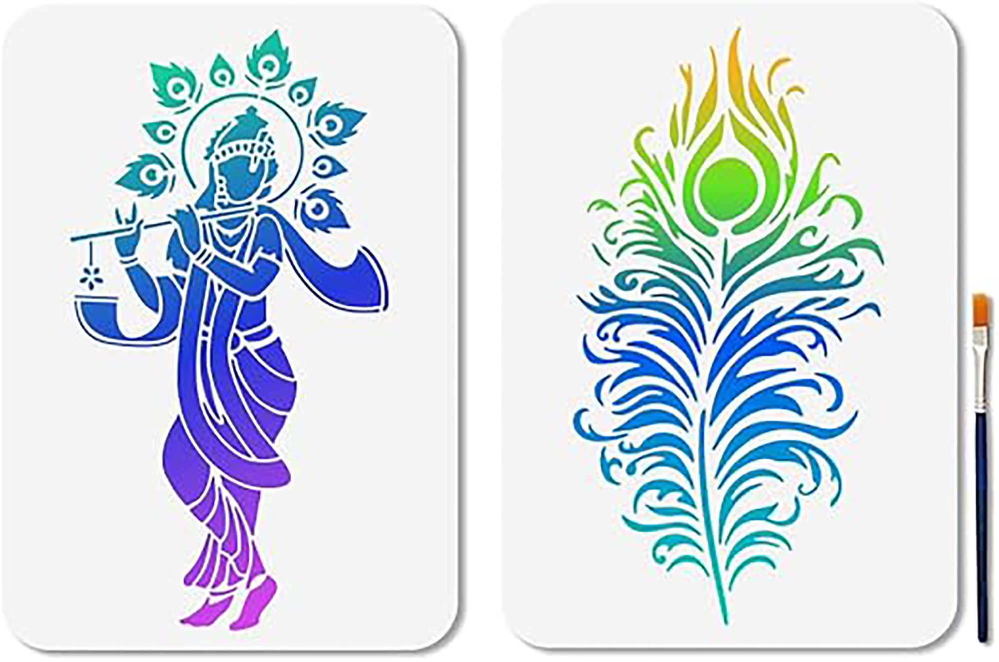 krishna stencil diy
