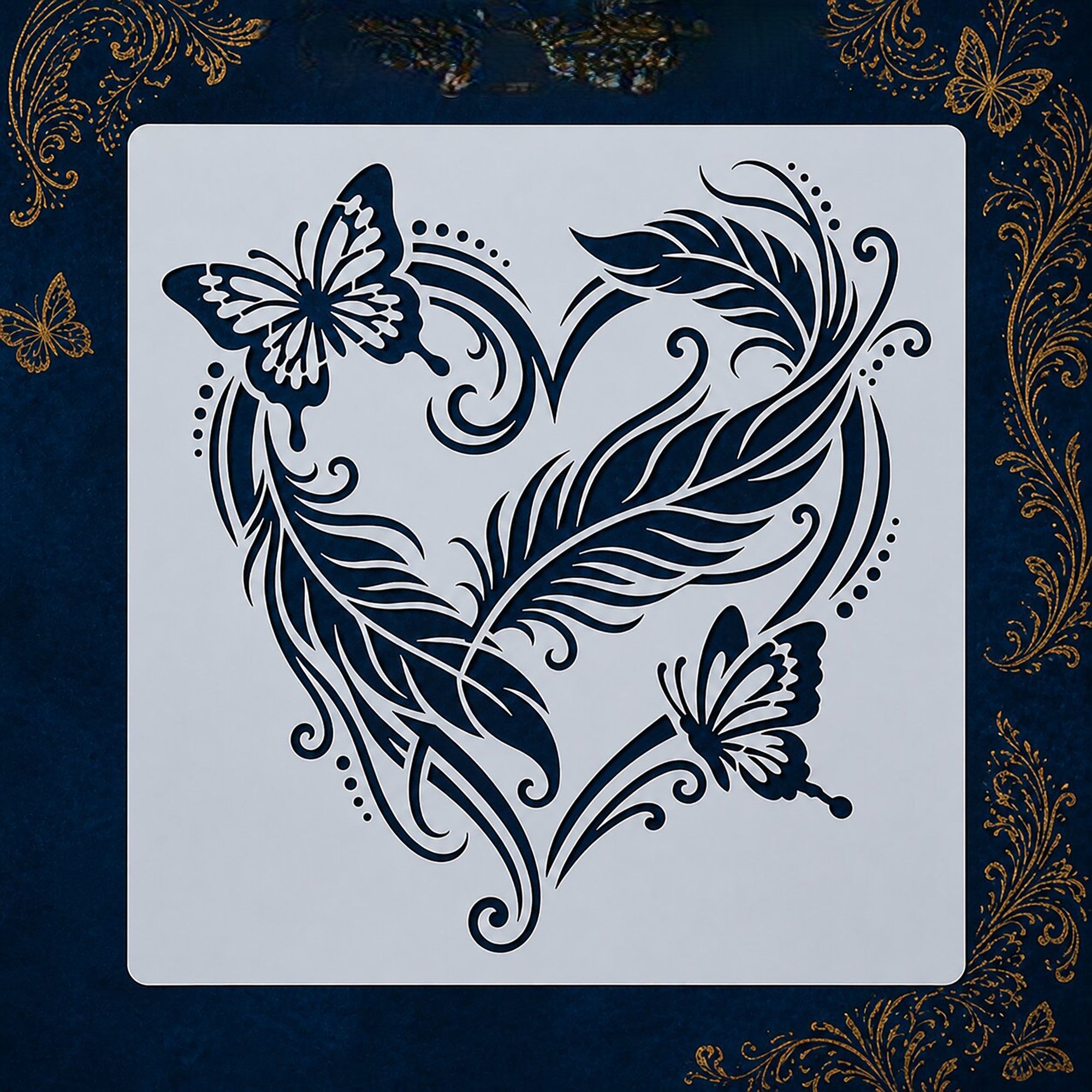 heart butterfly stencil for diy painting
