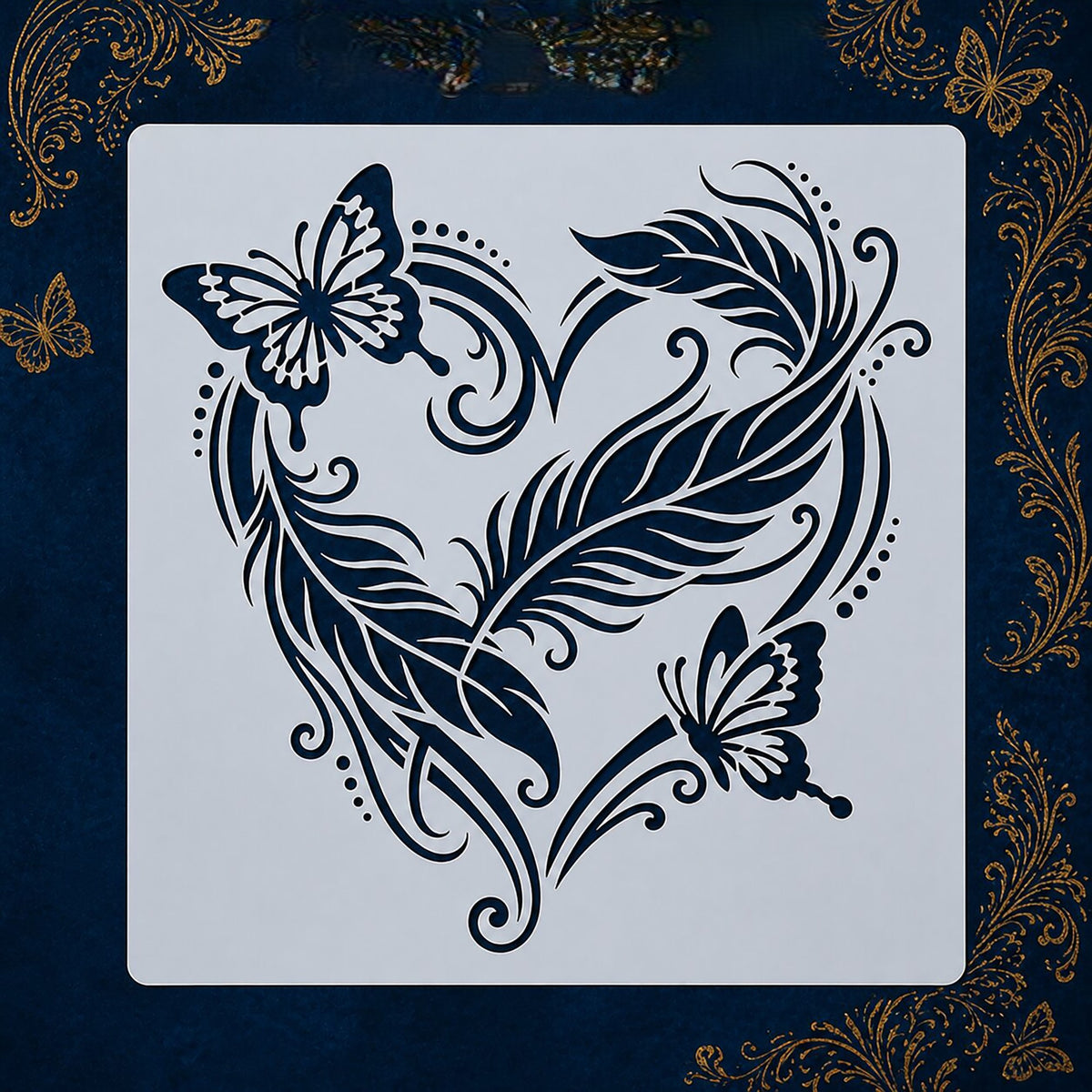 heart butterfly stencil for diy painting
