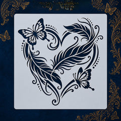heart butterfly stencil for diy painting
