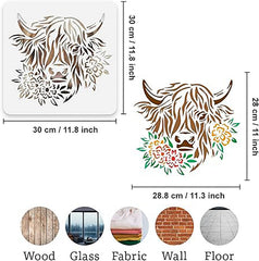highland cow stencil
