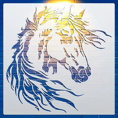 Cliths Horse PET Painting Stencil for DIY Art & Craft Reusable Horse Template for Wall Wood Canvas Furniture & Fabric Painting