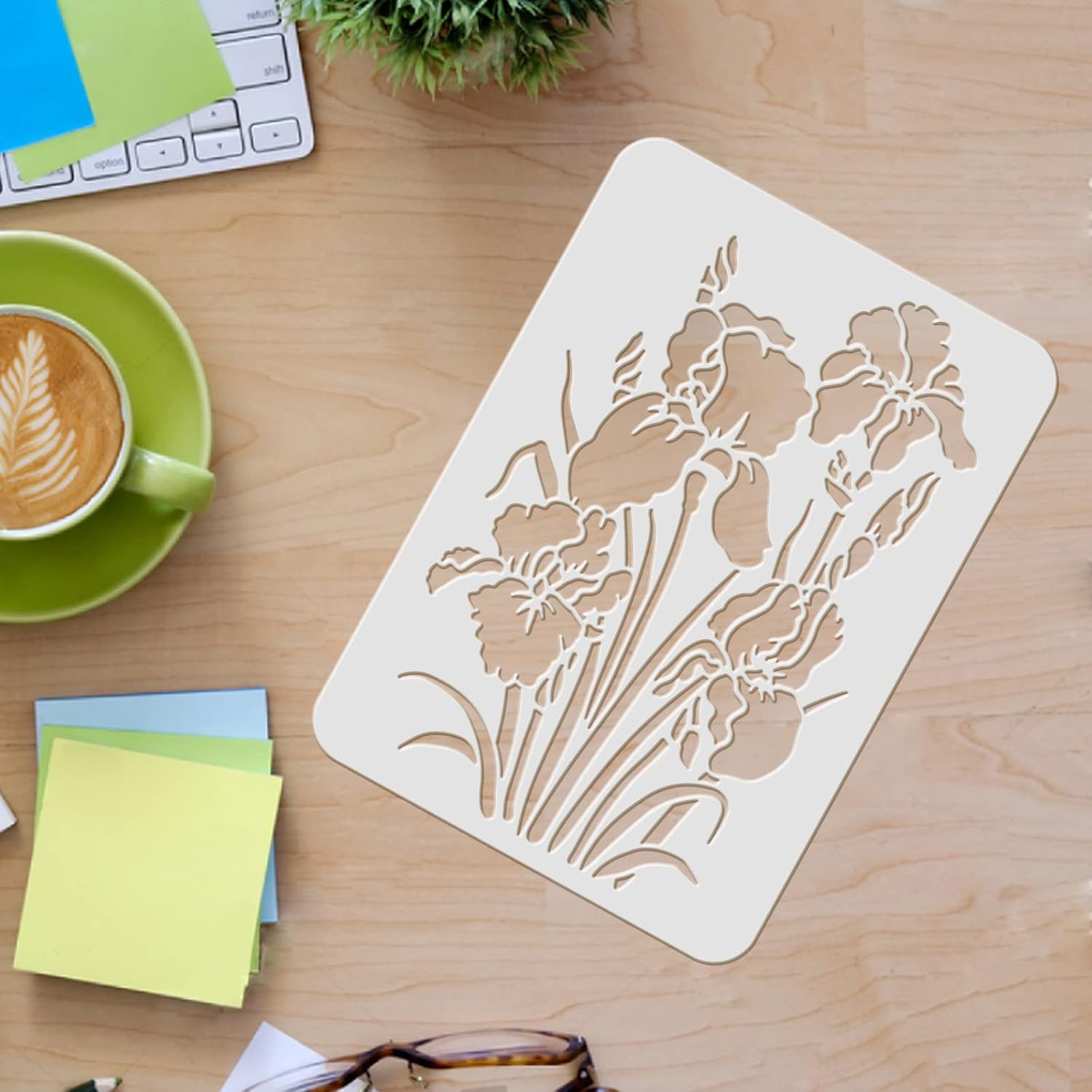 floral stencil diy
