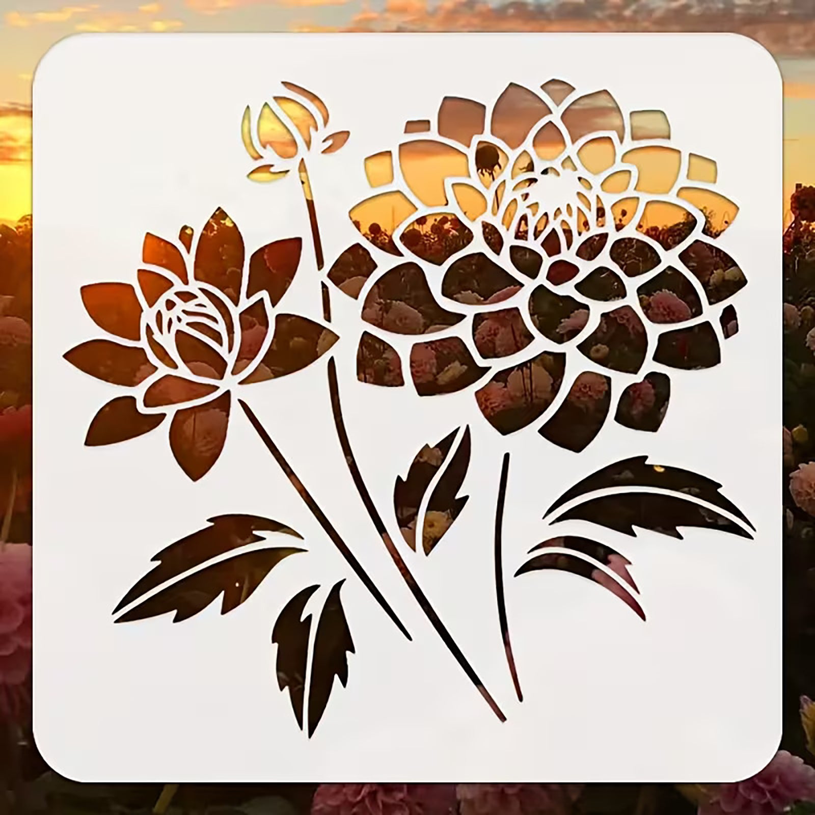 dahlia pattern stencil for canvas