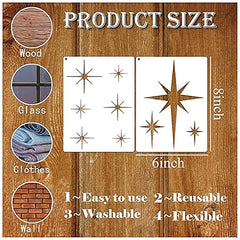 large star stencils for fabric and wood