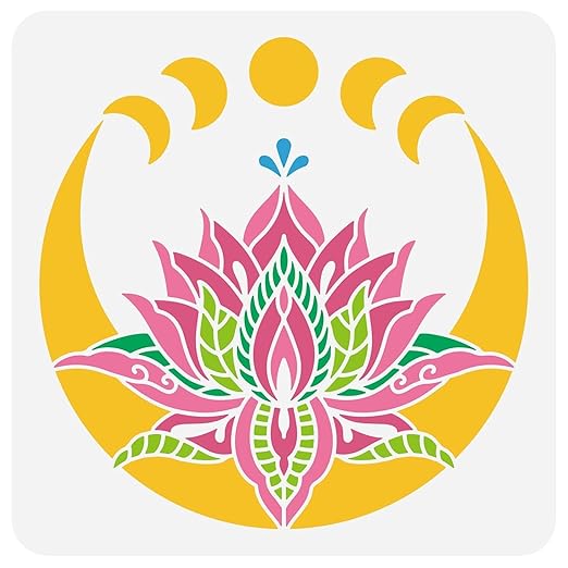 moon lotus stencil
