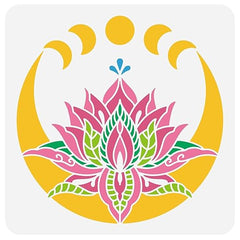 moon lotus stencil

