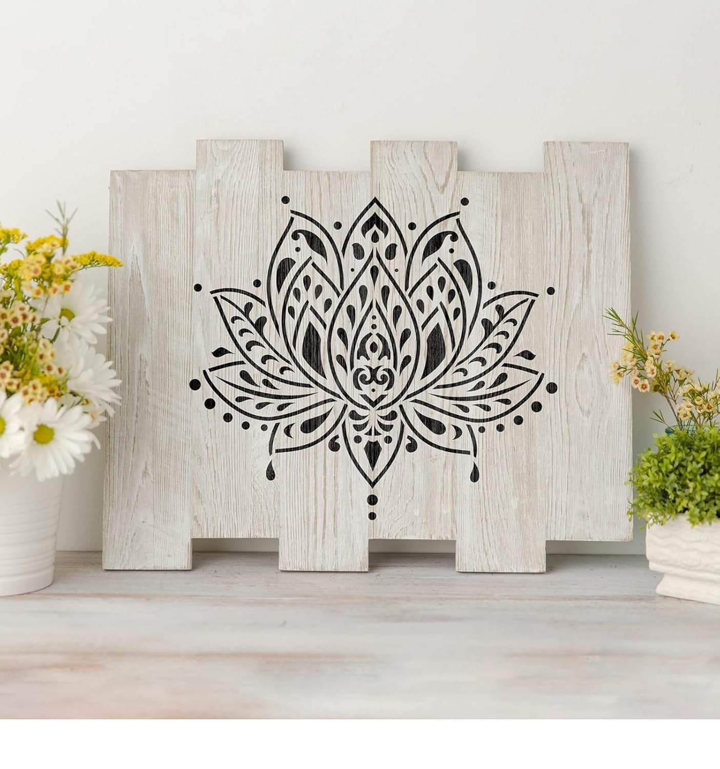 makeover, and furniture decoration. Made of durable PET material, this stencil