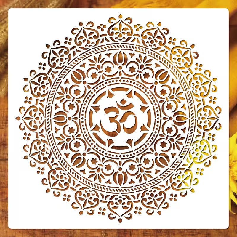 Use this mandala stencil to add artistic charm to coffee tables,