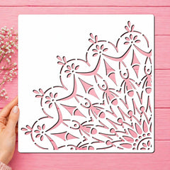 Quarter Mandala PET Plastic Stencil for DIY Art & Craft Reusable Painting Template, Pack of 1, Cliths