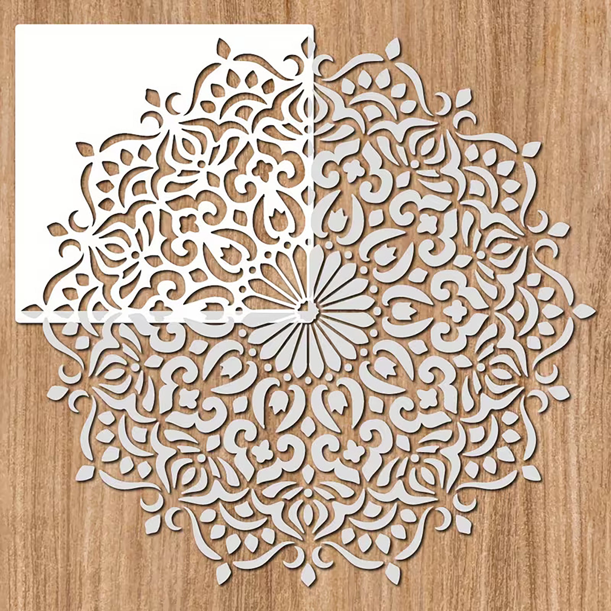 diy stencil for texture paste mandala art
