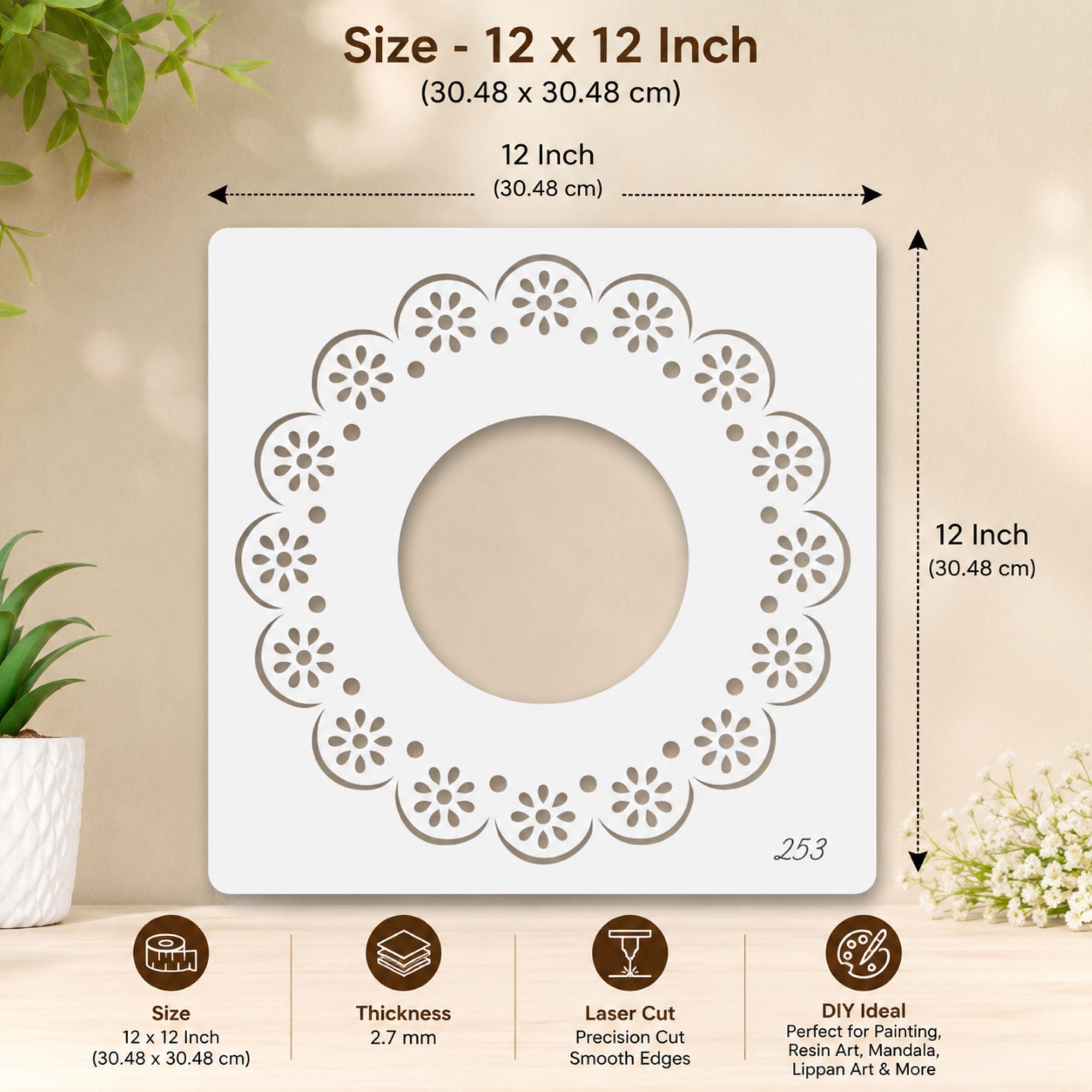 reusable mandala stencil for wall painting