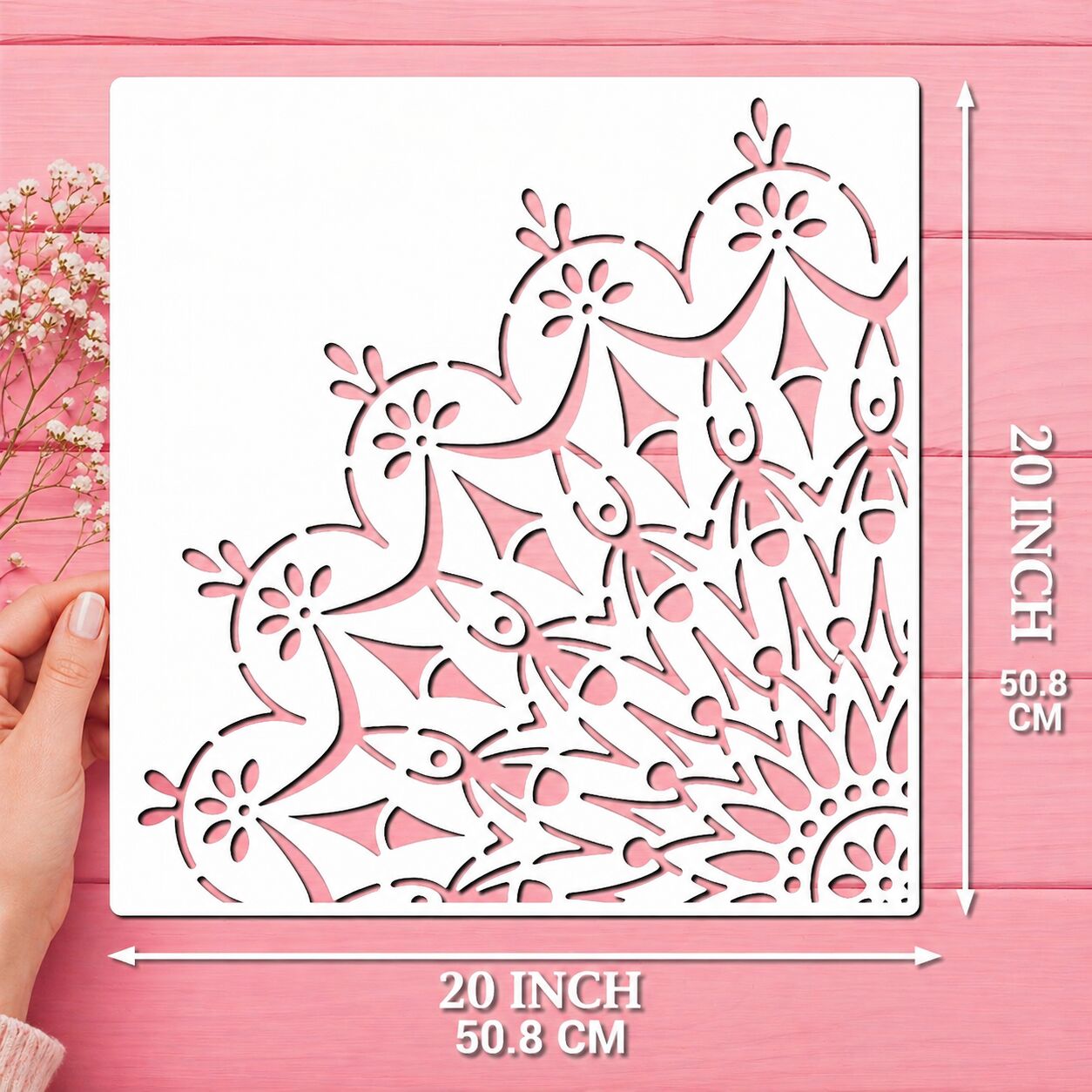 pet stencil for symmetrical mandala design creation
