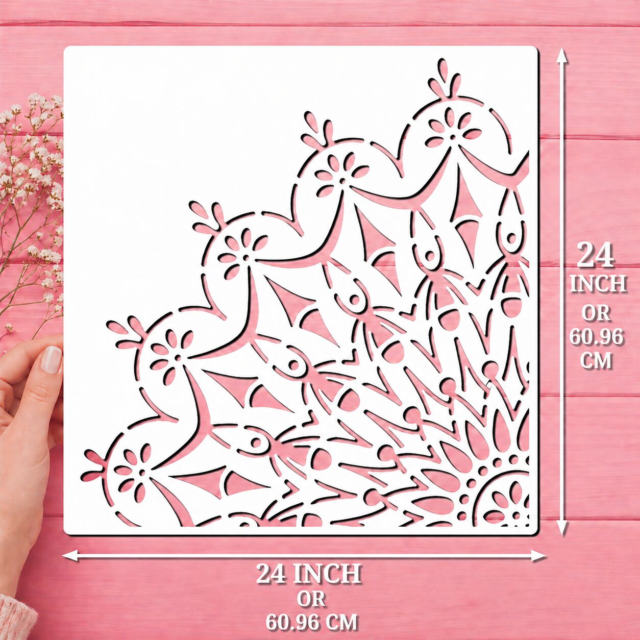 pet stencil for symmetrical mandala design creation
