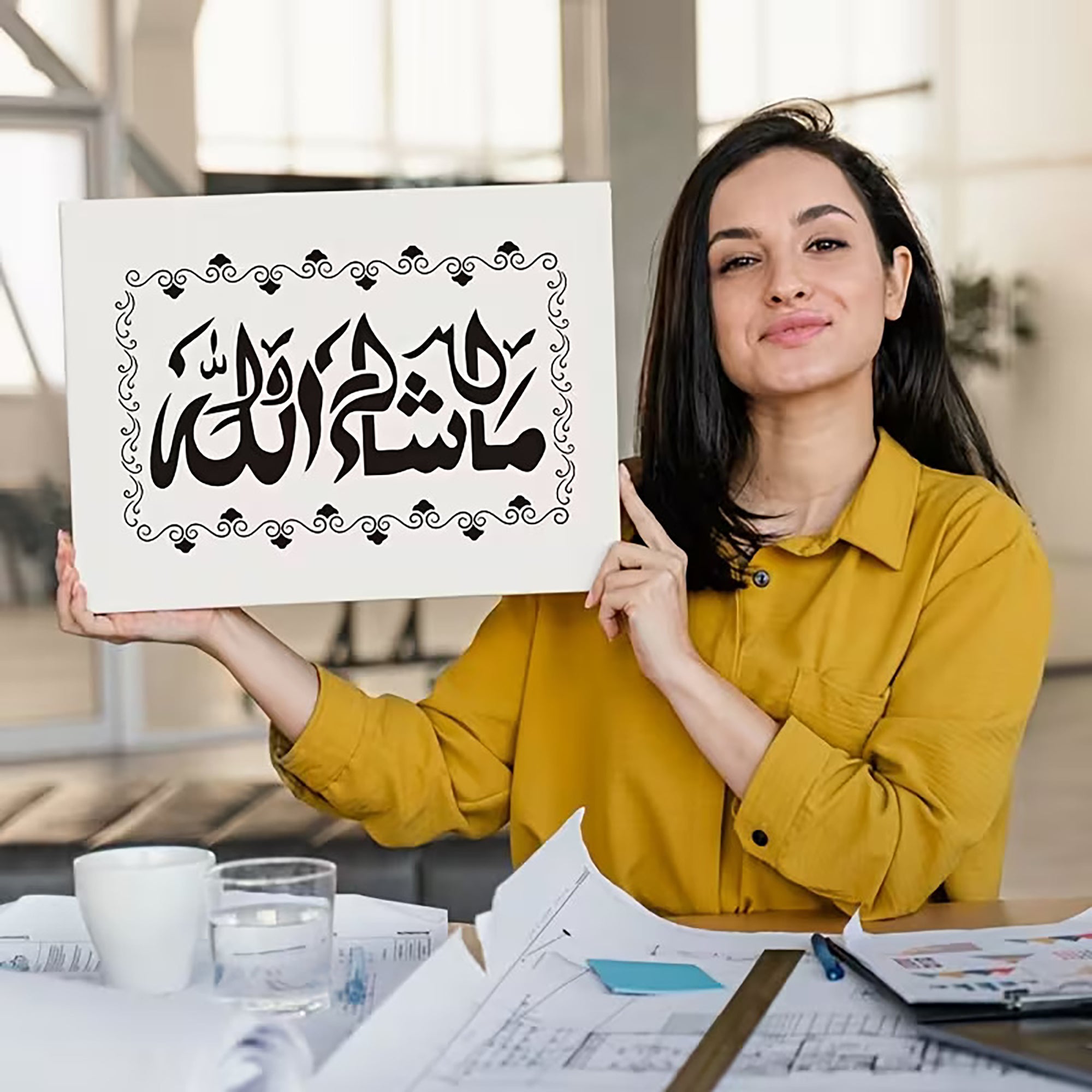 reusable stencil for wall calligraphy design
