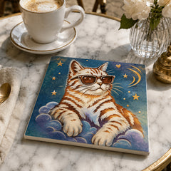 Cool Cat PET Painting Stencil for DIY Art & Craft Reusable Plastic Template for Wall Furniture Canvas Wood & Fabric Pack of 1Cliths