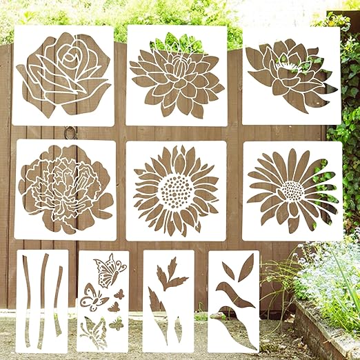 large flower stencils for wall painting