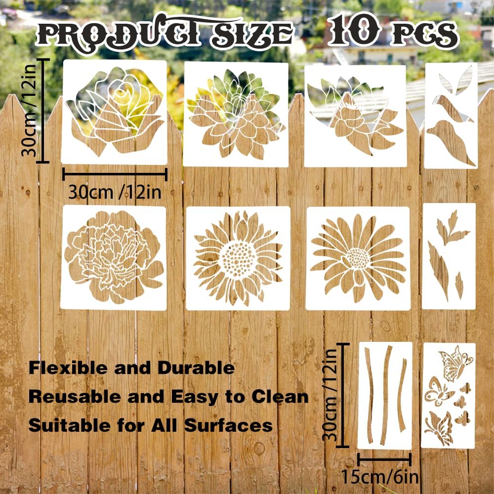 sunflower and daisy stencil for diy crafts