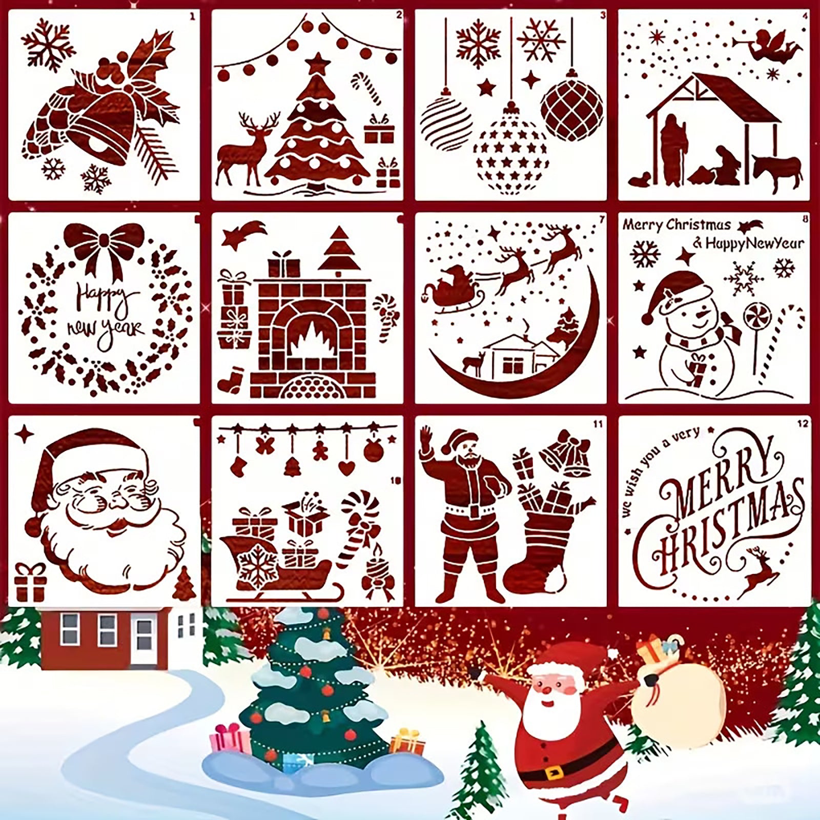 winter stencil kit for scrapbooking
